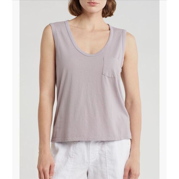James Perse Tops - James Perse 100% cotton v-neck tank in iris color size 1/S  NWT
